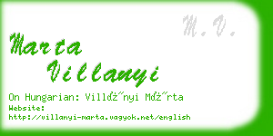 marta villanyi business card